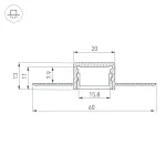 Arlight Профиль SL-LINIA20-FANTOM-2000 ANOD Алюминий 049030