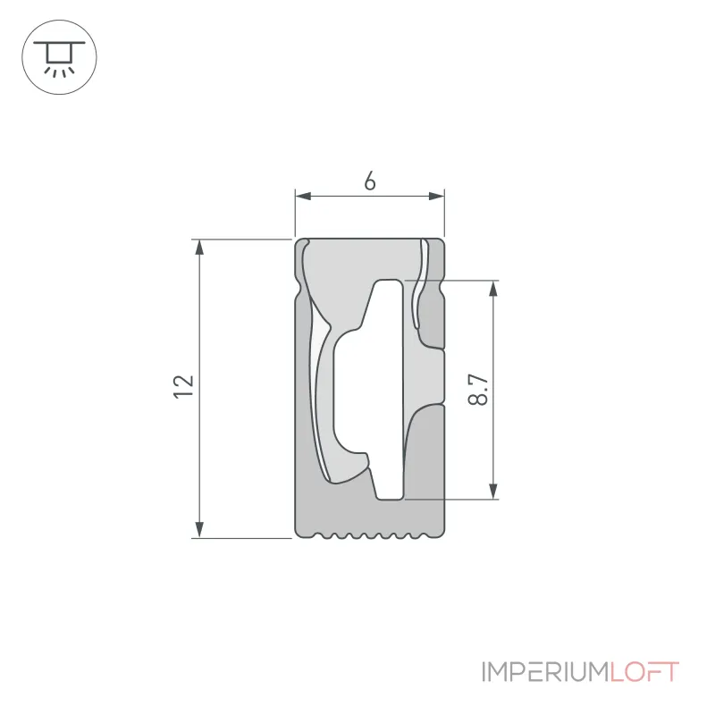 Силиконовый профиль WPH-FLEX-0612-SIDE-S8-5м BLACK Arlight Силикон 045782