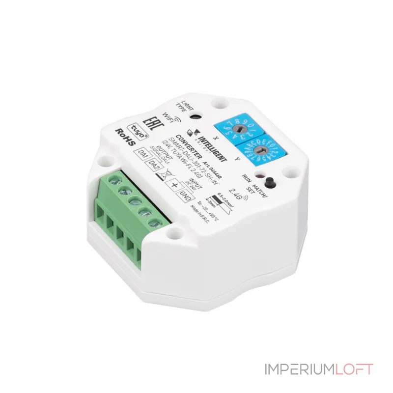 Arlight INTELLIGENT Конвертер SMART-DALI-301-72-SH-IN 24В TUYA Wi-Fi 2.4G IARL IP20 046468 Arlight INTELLIGENT Конвертер SMART-DALI-301-72-SH-IN 24В TUYA Wi-Fi 2.4G IARL IP20 046468