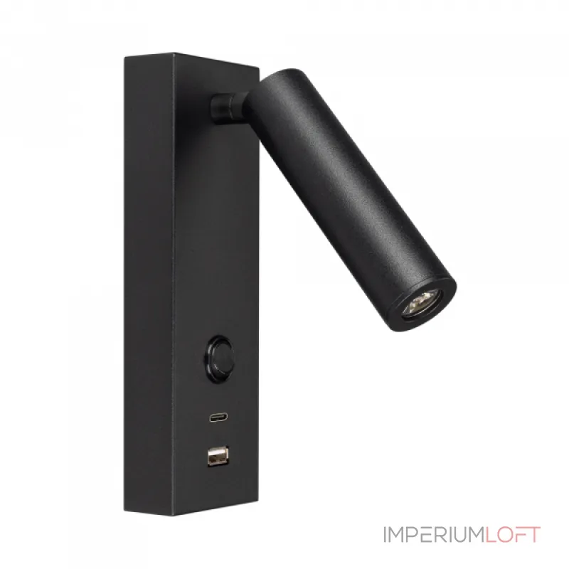 Arlight Светильник SP-BED-CHARGE-S60x125-3Вт Warm3000 BK 20 deg 230В USB-A USB-C IP20 029629(1)