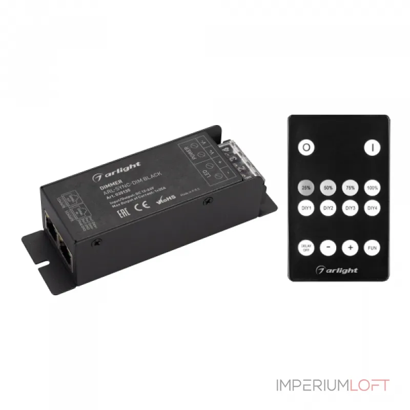 Arlight Диммер ARL-SYNC-DIM Black 12-24В 1x25A ПДУ 14кн RF RJ45 IP20 035135 Arlight Диммер ARL-SYNC-DIM Black 12-24В 1x25A ПДУ 14кн RF RJ45 IP20 035135