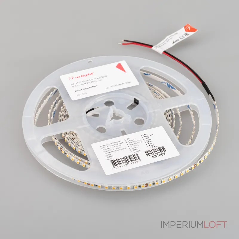 Arlight Лента RT-A160-5mm 24В Warm3500 9.6 В/м IP20 2835 5м 037807 Arlight Лента RT-A160-5mm 24В Warm3500 9.6 В/м IP20 2835 5м 037807