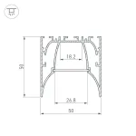 Arlight Профиль ARH-LINE-5050-COMFORT-2000 ANOD Алюминий 036353