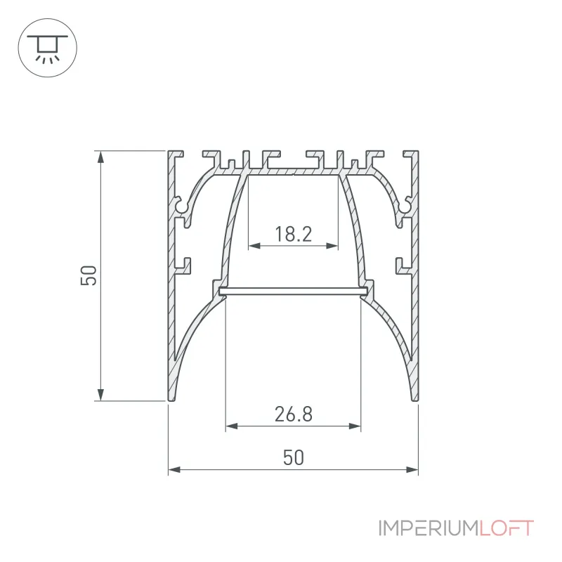 Arlight Профиль ARH-LINE-5050-COMFORT-2000 ANOD Алюминий 036353
