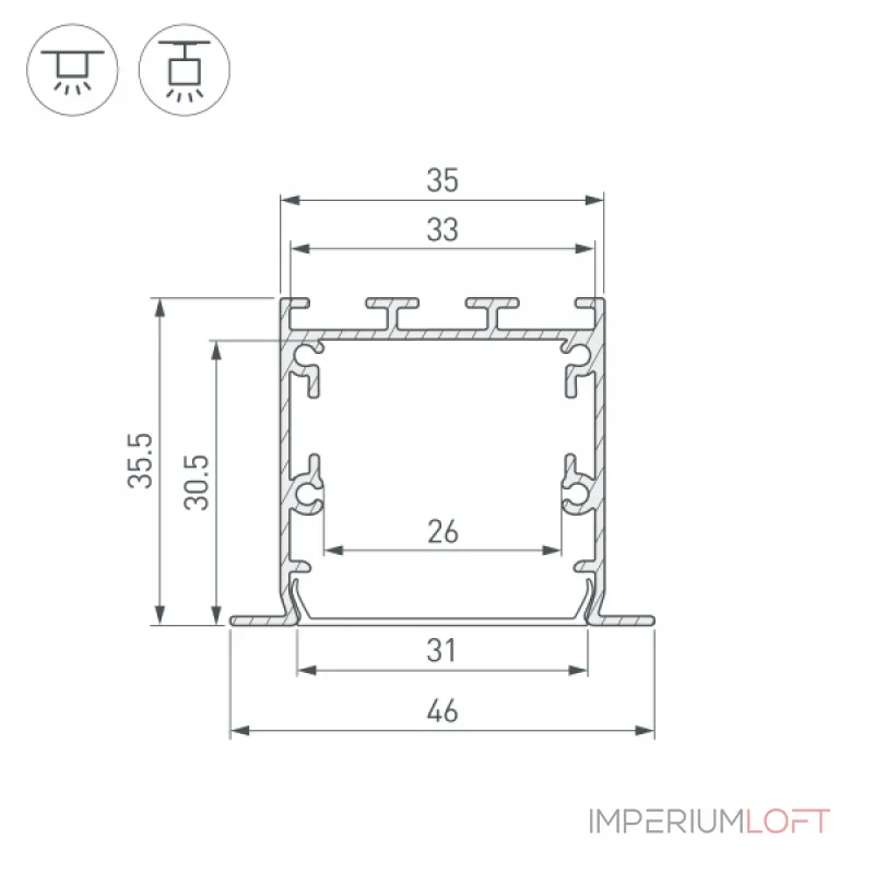 Arlight Профиль LINIA49-F-S-2000 ANOD Алюминий 041650 Arlight Профиль LINIA49-F-S-2000 ANOD Алюминий 041650