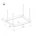 Arlight Светильник ALT-LINEAIR-RECTANGLE-FLAT-UPDOWN-DIM-1375x785-140Вт Warm3000 BK 100 deg 230В IP20 040056