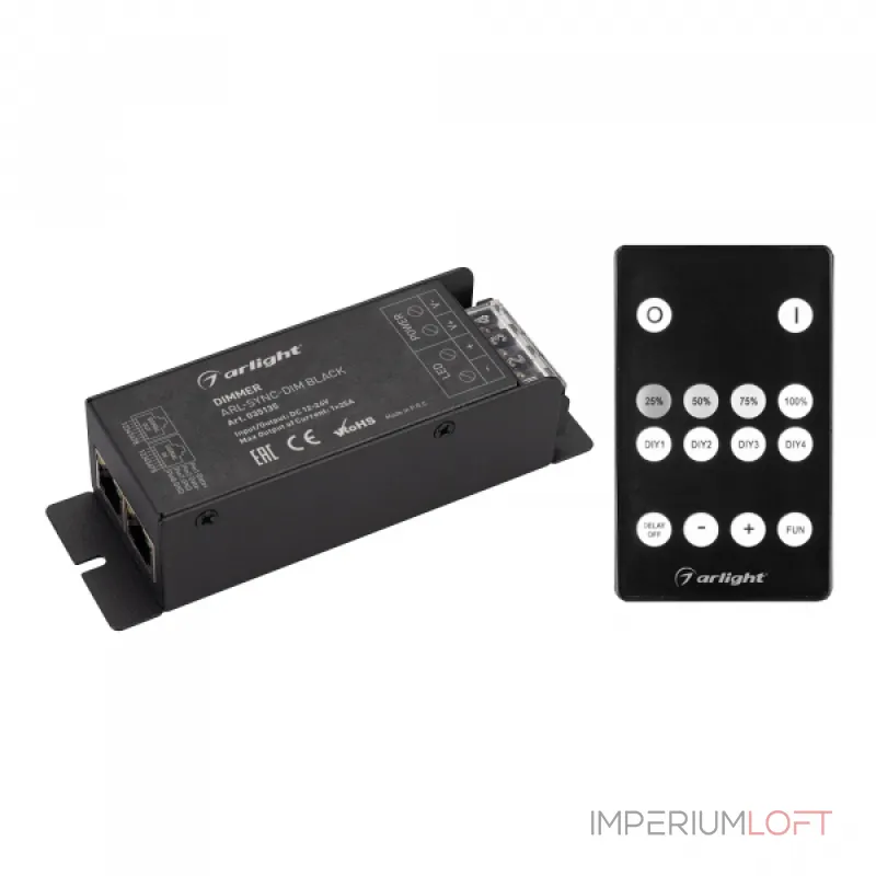 Arlight Диммер ARL-SYNC-DIM Black 12-24В 1x25A ПДУ 14кн RF RJ45 IP20 035135 Arlight Диммер ARL-SYNC-DIM Black 12-24В 1x25A ПДУ 14кн RF RJ45 IP20 035135