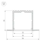 Arlight Профиль ARH-POWER-F-W35-2000 ANOD Алюминий 016139