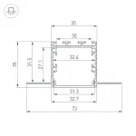 Arlight Профиль LINIA32-FANTOM-2000 ANOD Алюминий 049950