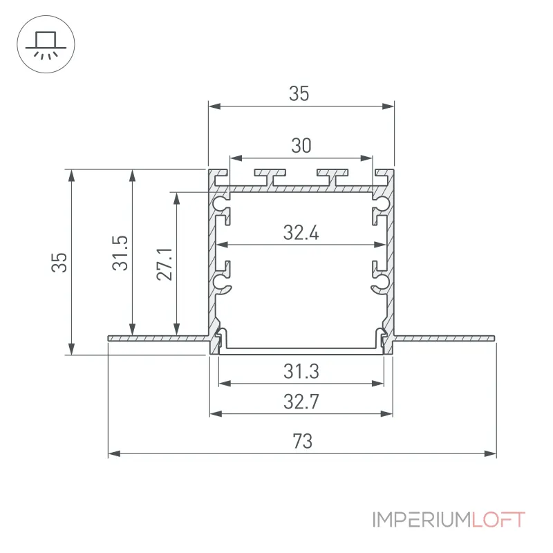 Arlight Профиль LINIA32-FANTOM-2000 ANOD Алюминий 049950