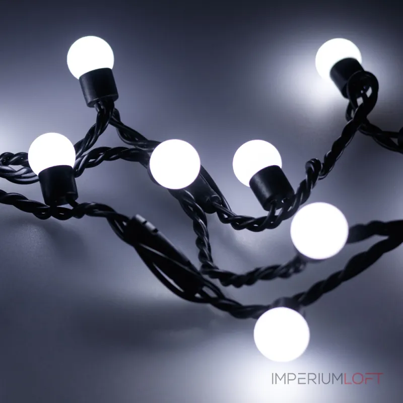 Arlight Светодиодная гирлянда ARD-BALL-CLASSIC-D17.5-10000-BLACK-100LED WHITE 230В 7Вт Ardecoled IP65 025583 Arlight Светодиодная гирлянда ARD-BALL-CLASSIC-D17.5-10000-BLACK-100LED WHITE 230В 7Вт Ardecoled IP65 025583