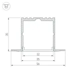 Arlight Профиль ARH-POWER-F-W35-2000 ANOD Алюминий 016139