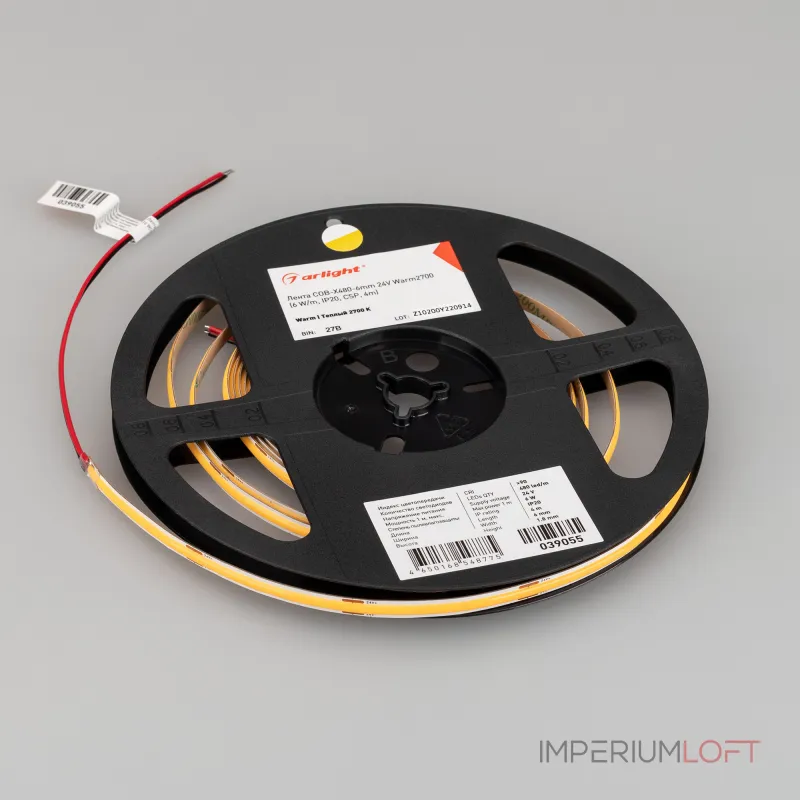 Arlight Лента COB-X480-6mm 24В Warm2700 6 В/м IP20 CSP 5м 042037 Arlight Лента COB-X480-6mm 24В Warm2700 6 В/м IP20 CSP 5м 042037