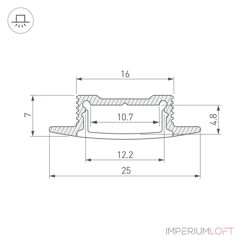 Arlight Профиль SL-SLIM-H7-F25-2000 ANOD Алюминий 023717