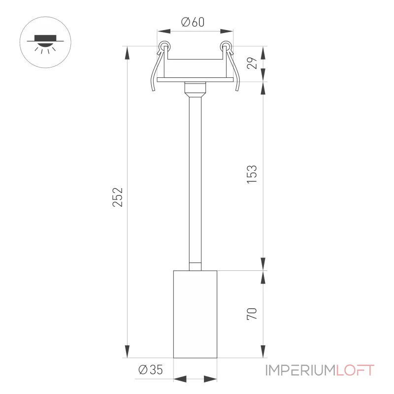 Светильник LGD-PERISCOPE-R35-6Вт Warm3000 BK 24 deg 230В Arlight IP40 045196