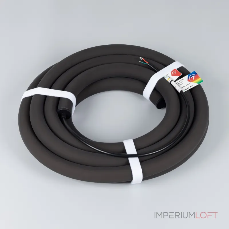 Лента герметичная SPI MOONLIGHT-BLACK-TOP-G180-D25mm 12В RGB-PX2 21.6 В/м IP65 5м Arlight 044932