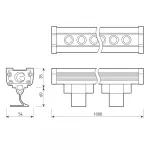 Линейный прожектор AR-LINE-1000-36Вт Warm3000 GR 30 deg 230В Arlight IP65 024306(1)