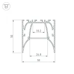 Arlight Профиль ARH-LINE-5050-COMFORT-2000 ANOD Алюминий 036353