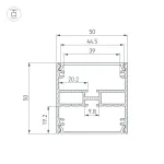 Arlight Профиль LINE-5050-DUAL-2000 ANOD BLACK Алюминий 045652