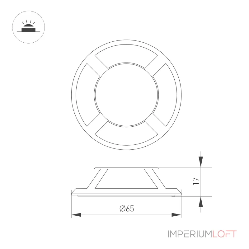 Накладка ART-DECK-CAP-LID4-R65 SL STEEL Arlight Металл 045353 Накладка ART-DECK-CAP-LID4-R65 SL STEEL Arlight Металл 045353