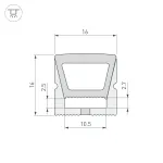 Arlight Силиконовый профиль WPH-FLEX-1616-TOP-S11-50м WHITE Силикон 040832