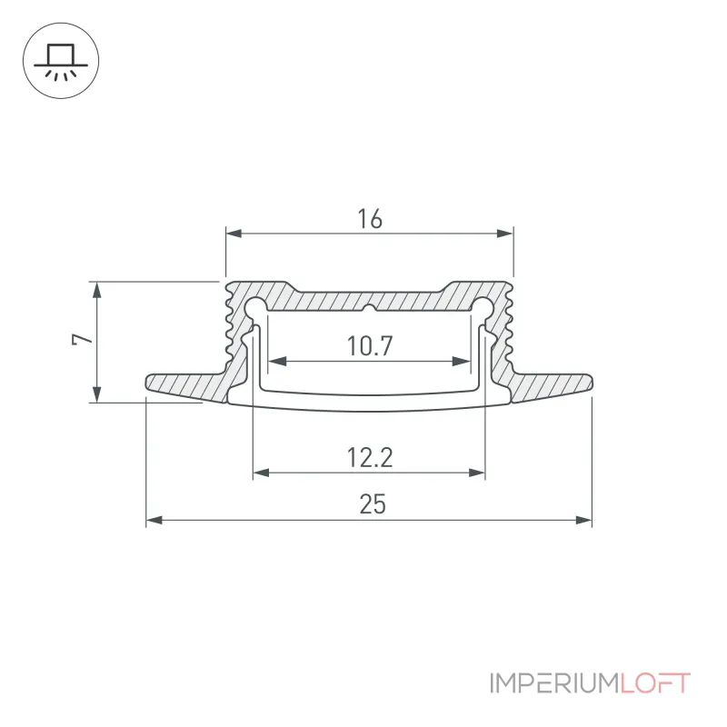Arlight Профиль SL-SLIM-H7-F25-2000 ANOD Алюминий 023717