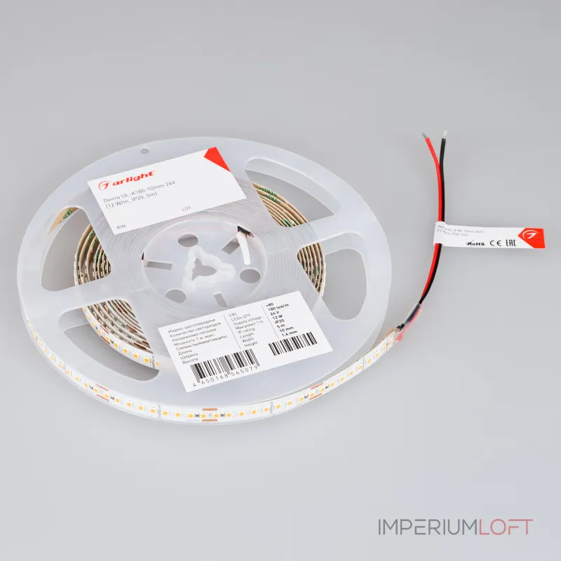 Лента UL-A180-10mm 24В Warm2700 12 В/м IP20 5м Arlight высок.эфф.180 лм/Вт 044516 Лента UL-A180-10mm 24В Warm2700 12 В/м IP20 5м Arlight высок.эфф.180 лм/Вт 044516