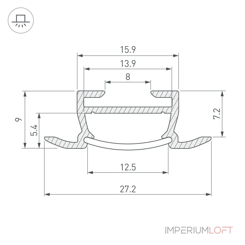 Arlight Профиль TK-F-2000 CT ANOD Алюминий 016936