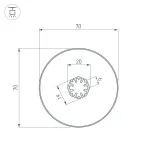 Arlight Профиль SL-ROUND-D70-360deg-2000 ANOD Алюминий 037770