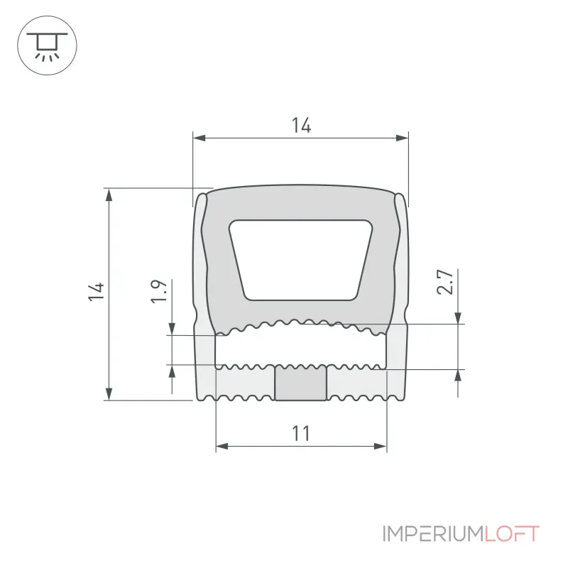 Arlight Силиконовый профиль WPH-FLEX-1414-TOP-S11-20м WHITE Силикон 041092