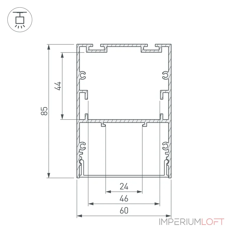 Arlight Профиль ARH-LINE-6085-3000 BLACK Алюминий 036138