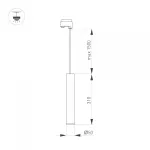 Arlight Светильник LGD-PIPE-TRACK-HANG-2TR-R50-9Вт Warm3000 GD 40 deg 230В IP20 037433