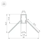 Arlight Профиль ARH-DECORE-S6-INT-2000 ANOD внутренний Алюминий 034971