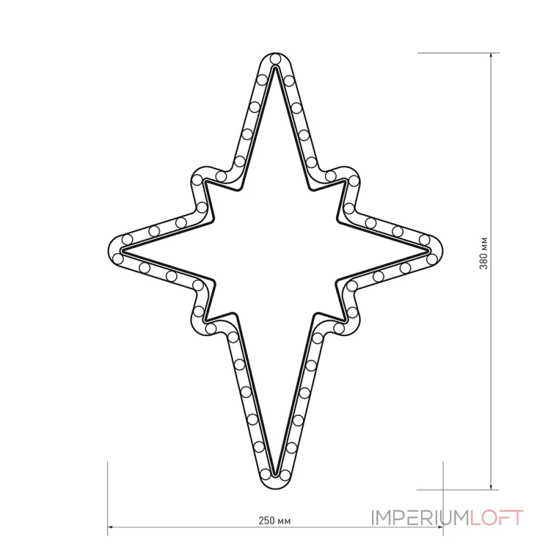 Arlight Фигура ARD-STAR-M3-380x250-36LED Warm 230В 2.5Вт Ardecoled IP65 025314