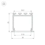 Arlight Профиль PLS-LOCK-H25-FS-3000 ANOD Алюминий 023386