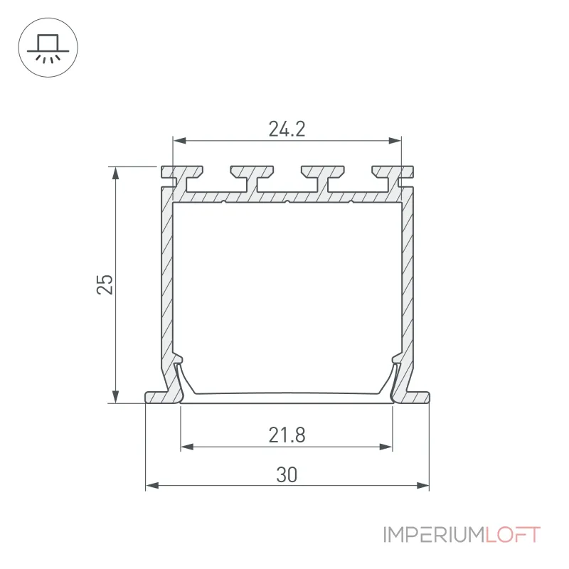 Arlight Профиль PLS-LOCK-H25-FS-3000 ANOD Алюминий 023386