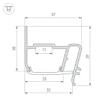 Arlight Профиль STRETCH-S-30-WALL-SIDE-2000 STEP Алюминий 040702