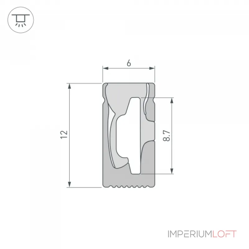 Силиконовый профиль WPH-FLEX-0612-SIDE-S8-5м BLACK Arlight Силикон 045782