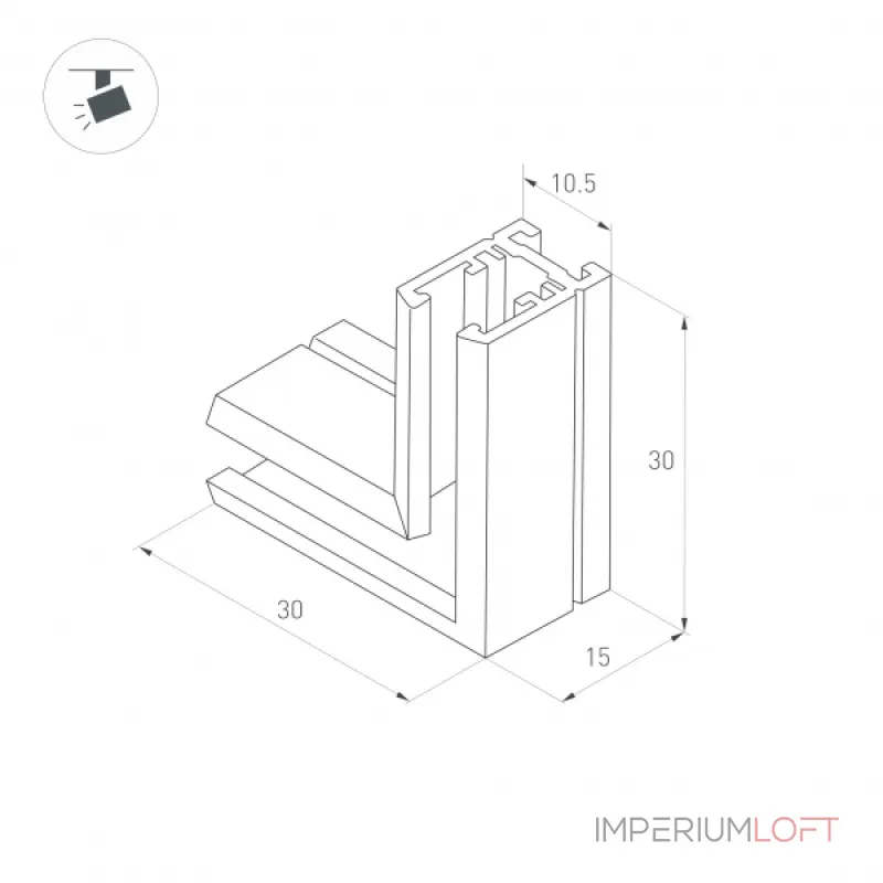 Коннектор угловой MAG-MICROCOSM-CON-L90 BK Arlight IP20 044527