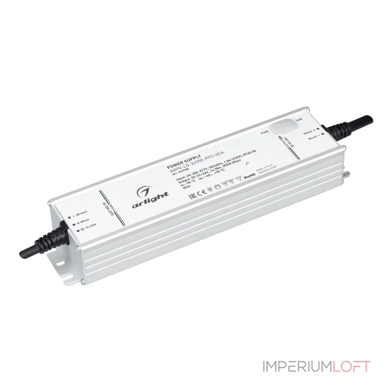 Arlight Блок питания ARPV-LG-24350-PFC-VCA 22-26В 14.58A 350Вт IP65 047708 Arlight Блок питания ARPV-LG-24350-PFC-VCA 22-26В 14.58A 350Вт IP65 047708
