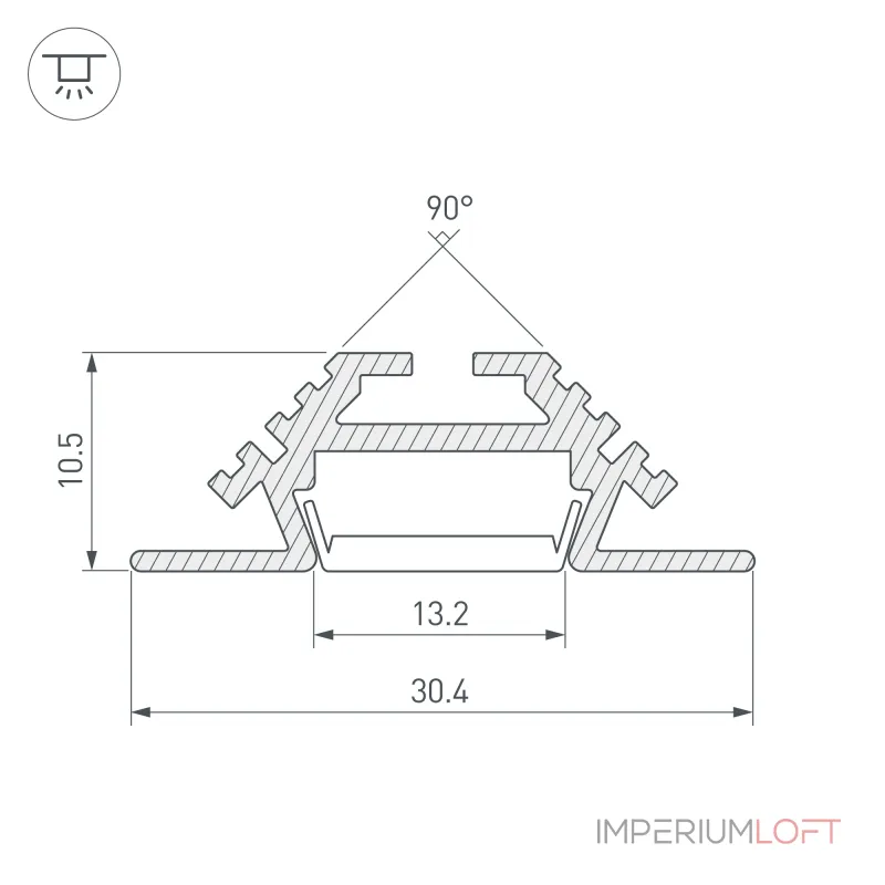 Arlight Профиль PHS-V-2000 ANOD Алюминий 013212