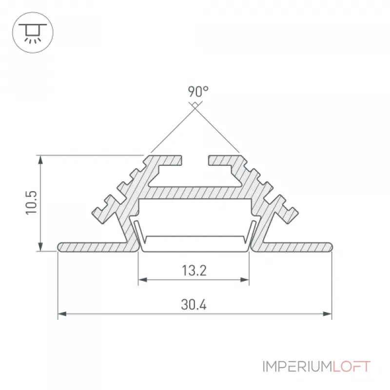 Arlight Профиль PHS-V-2000 ANOD Алюминий 013212