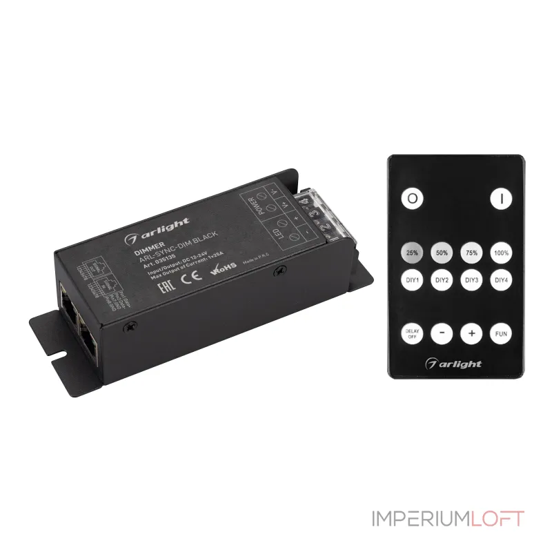 Arlight Диммер ARL-SYNC-DIM Black 12-24В 1x25A ПДУ 14кн RF RJ45 IP20 035135 Arlight Диммер ARL-SYNC-DIM Black 12-24В 1x25A ПДУ 14кн RF RJ45 IP20 035135