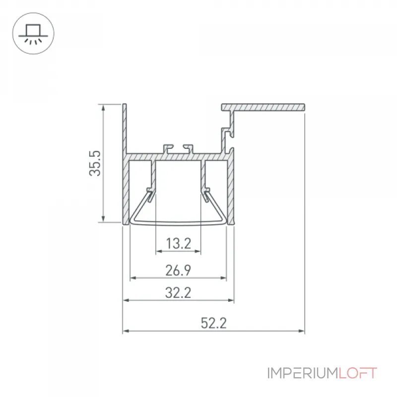 Профиль FOLED-CEIL-SIDE-3000 Arlight Алюминий 044856 Профиль FOLED-CEIL-SIDE-3000 Arlight Алюминий 044856