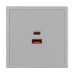 USB-розетка тип A+C софт-тач SCT-MUAC-SFPL-FC-IS (65W QC3) Arlight 059447(1)