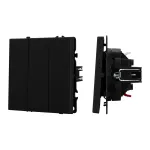 Выключатель 3 клавишный софт-тач SWT-MK03-SFPL-BK (250V 10A) Arlight 061796(1)