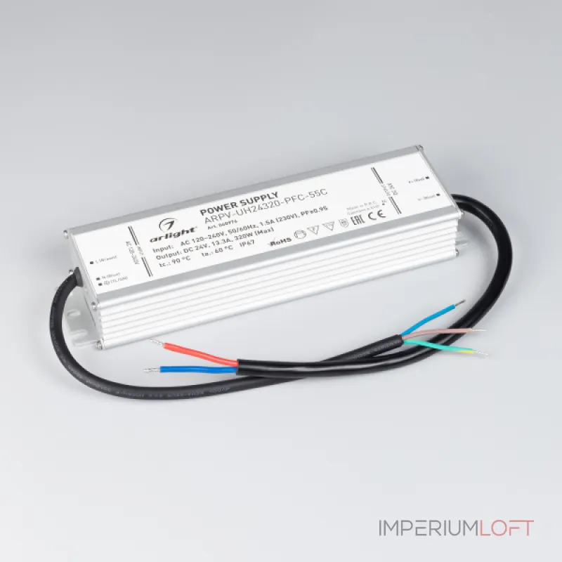 Arlight Блок питания ARPV-UH24320-PFC-55C 24В 13.3A 320Вт IP67 040976 Arlight Блок питания ARPV-UH24320-PFC-55C 24В 13.3A 320Вт IP67 040976