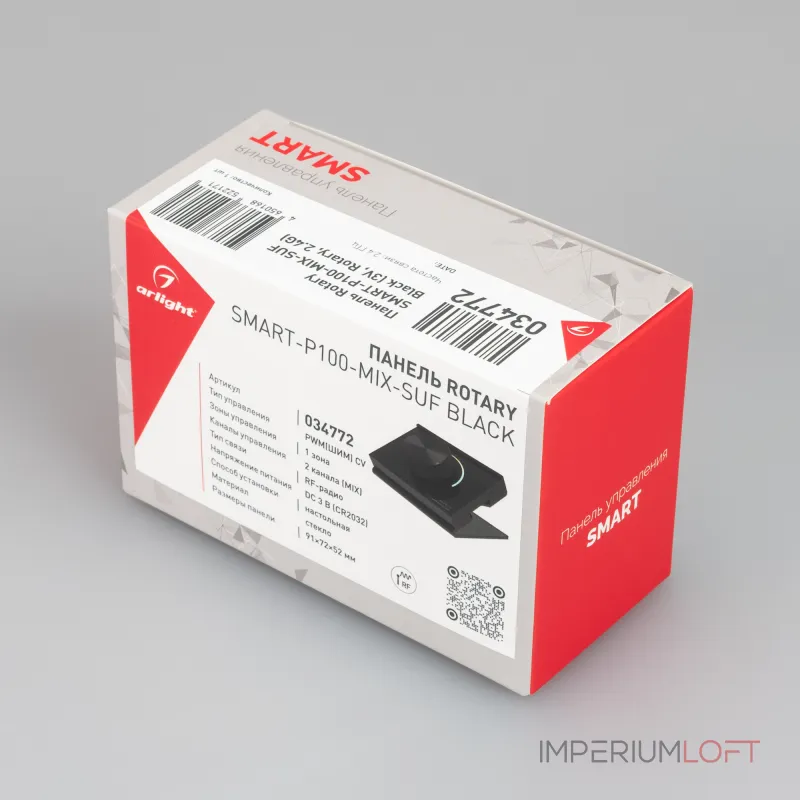 Arlight Панель SMART-P100-MIX-SUF Black 3В Rotary 2.4G IP20 034772