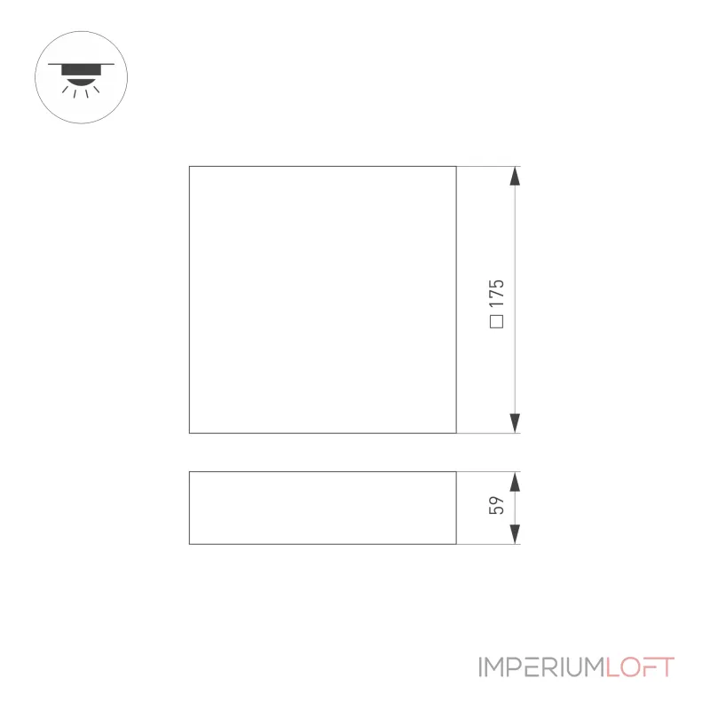 Arlight Светильник IM-QUADRO-EMERGENCY-3H-S175x175-19Вт Day4000 BK 120 deg 230В IP40 040927