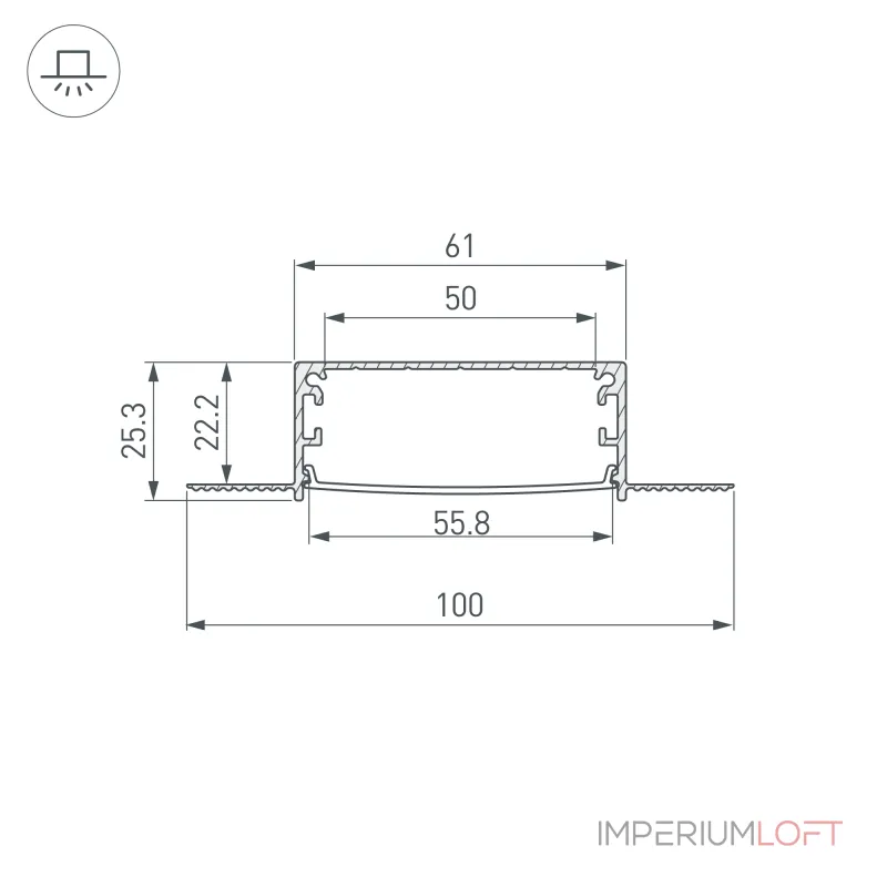 Arlight Профиль LINIA60-FANTOM-3000 ANOD Алюминий 046410
